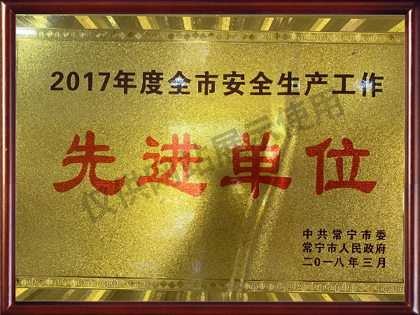 2017全市安全生產(chǎn)工作先進單位